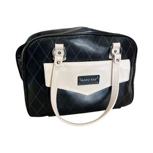 Mary Kay Black and Cream Women's Travel Tote Bag Purse With Removable Insert